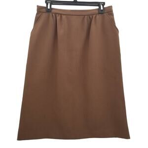 Lykettes Vintage Brown Back Zip Pencil Skirt Size 12 with pockets Polyester